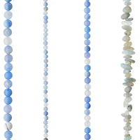 6 Pack:  Blue Agate Stone Beads Value Pack by Bead Landing™