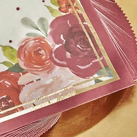 Kate Aspen® Burgundy Blush Floral 2 Ply Paper Napkins, 120ct.