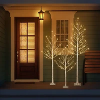 4ft. Pre-Lit White Artificial Twig Christmas Tree, White Lights