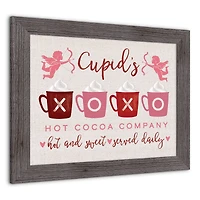 Cupids Hot Cocoa Western Gray Framed Print