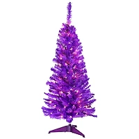 4ft. Pre-Lit Medium Purple Pine Artificial Christmas Tree, Clear Lights