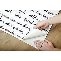 RoomMates Black Dream Big Script Peel & Stick Wallpaper