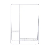 Honey Can Do White Clothing Rack with Shelves and Hanging Bar