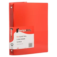 JAM Paper 0.75" Red Glass Twill Plastic 3-Ring Binder