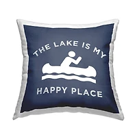 Stupell Industries Lake is My Happy Place Canoe Row Throw Pillow 18" x 18"
