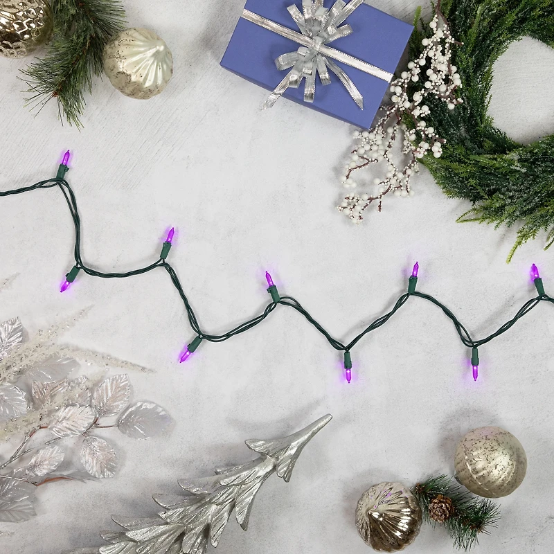 50ct. LED Mini Christmas String Lights with Green Wire