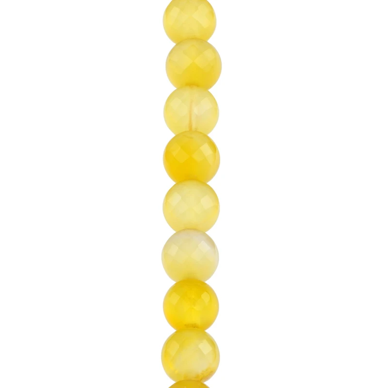 Yellow Faceted Agate Coin Beads by Bead Landing