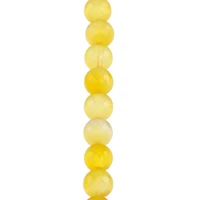 Yellow Faceted Agate Coin Beads by Bead Landing