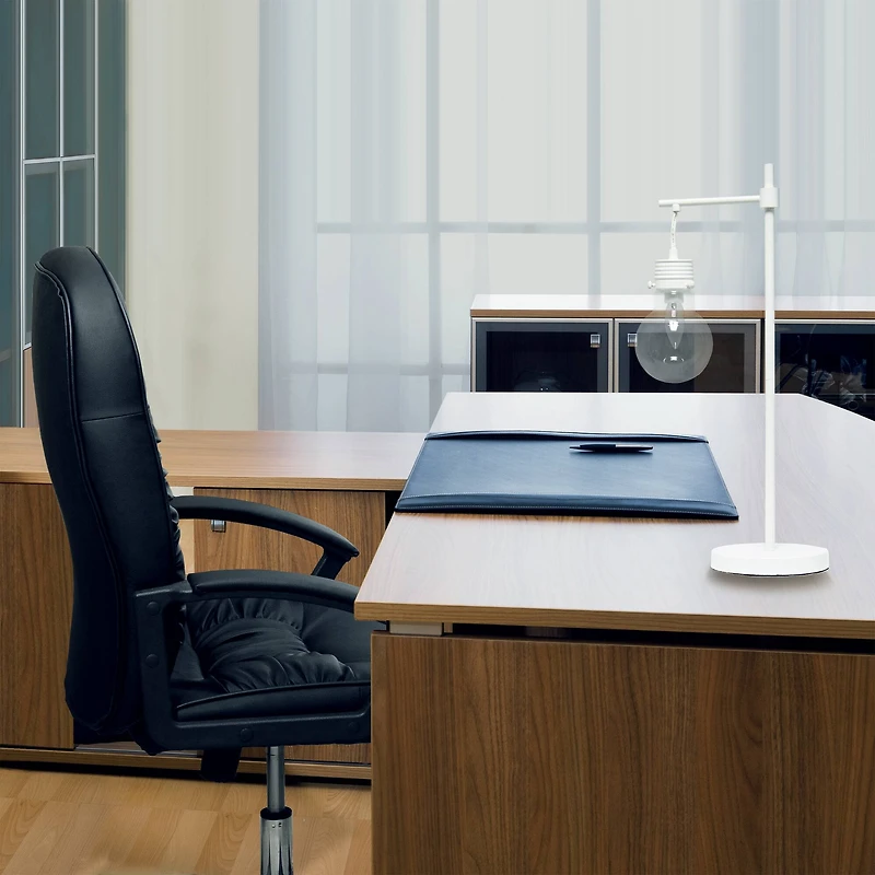 Lalia Home 24" White Matte 1 Light Beacon Table  Lamp with Clear Glass Shade