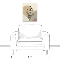 Boho Leaves On Mustard 16" x 20" Canvas Wall Art