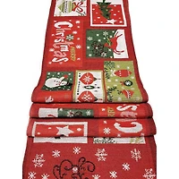 Wizardi 13.75" x 67" Holiday Patchwork Christmas Table Runner