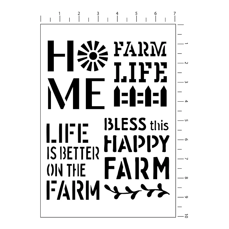 Farmhouse Sentiments Stencils by Craft Smart®, 7" x 10" 