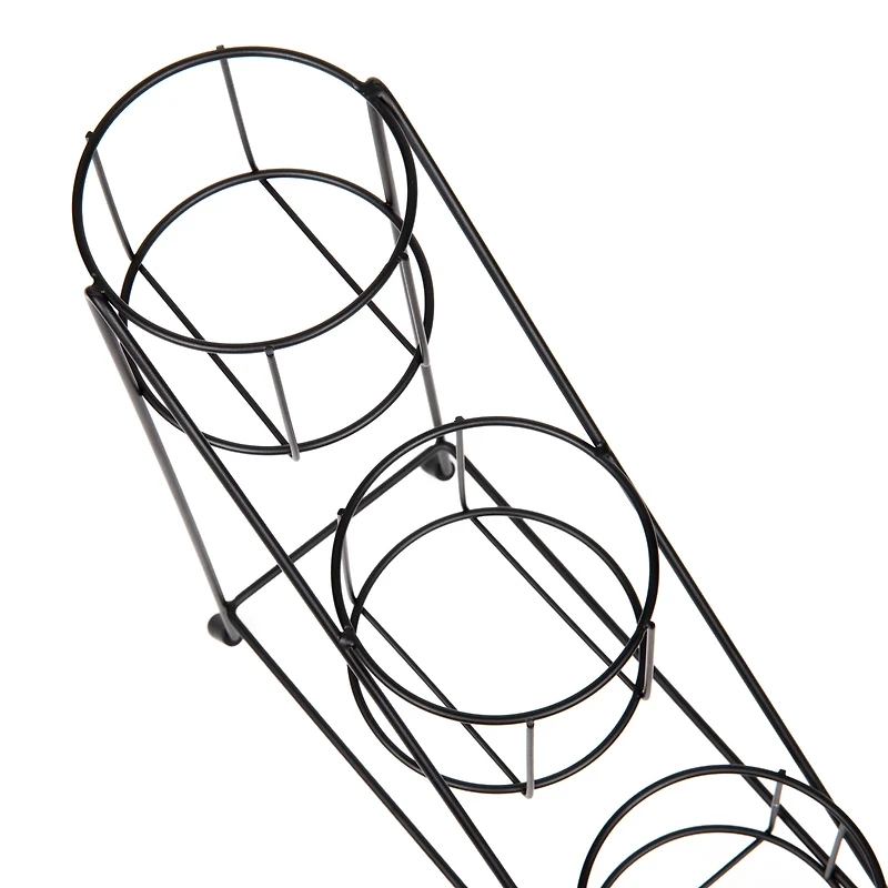 Mind Reader Alloy Collection Black 3-Compartment Graduated Bottle Stand