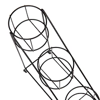 Mind Reader Alloy Collection Black 3-Compartment Graduated Bottle Stand