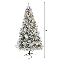 8ft. Pre-Lit White River Mountain Pine Artificial Christmas Tree, Clear LED Lights