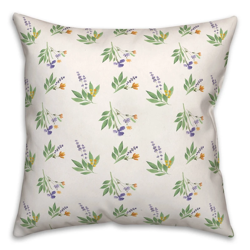 Spring Flower Bunches 18" x 18" Throw Pillow