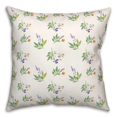 Spring Flower Bunches 18" x 18" Throw Pillow