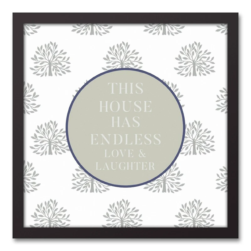 Endless Love and Laughter 17.73" x 17.73" Black Framed Canvas