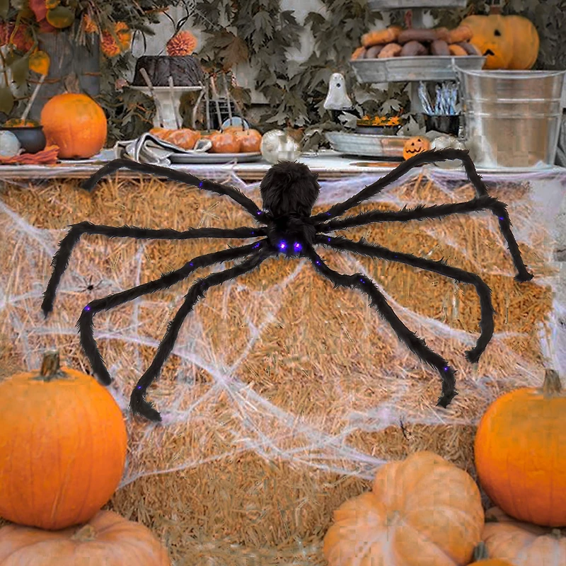 4ft. Halloween Spider with 26 Purple Battery-Operated Steady On LED Lights
