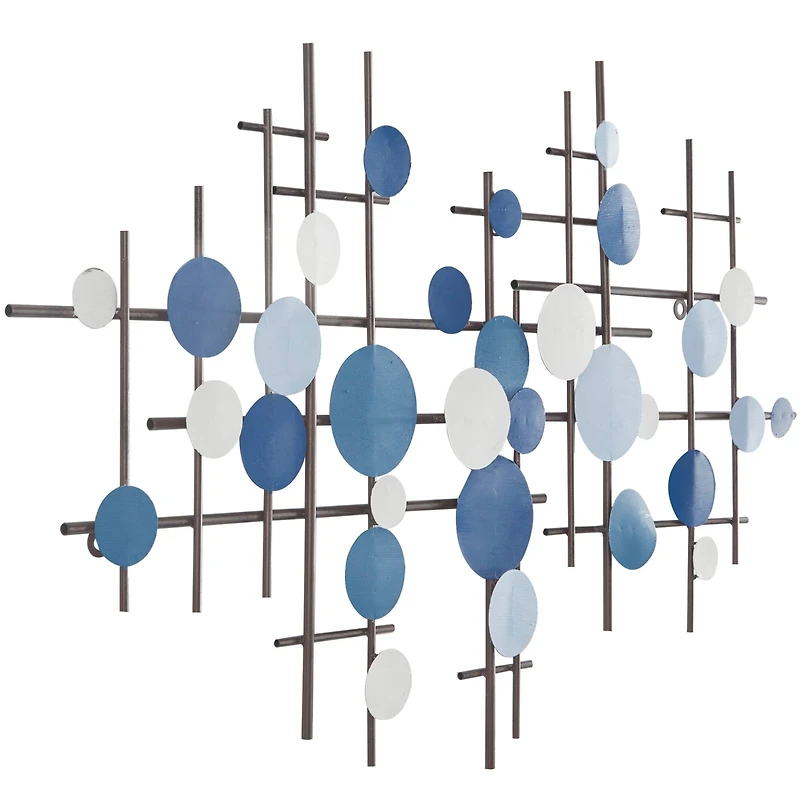 CosmoLiving by Cosmopolitan Blue Metal Overlapping Circle Geometric Wall Decor 39" x 1" x 23"