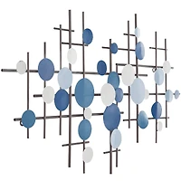 CosmoLiving by Cosmopolitan Blue Metal Overlapping Circle Geometric Wall Decor 39" x 1" x 23"