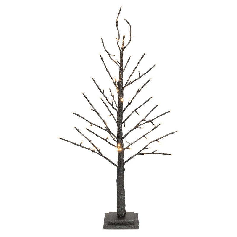 3ft. Glittery Black LED Glittered Twig Tree