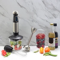 MegaChef 4 in 1 Multipurpose Immersion Hand Blender With Speed Control & Accessories