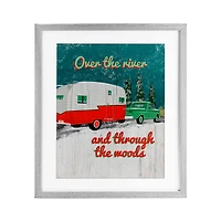 Stupell Industries Rustic Christmas Road Trip Framed Print Under Glass Wall Art