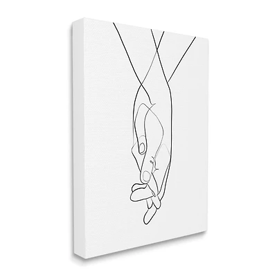 Stupell Industries Hands Intertwined Romantic Gesture Minimal Linework Canvas Wall Art