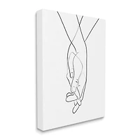 Stupell Industries Hands Intertwined Romantic Gesture Minimal Linework Canvas Wall Art