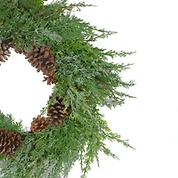26" Frosted Cedar & Pinecone Christmas Wreath