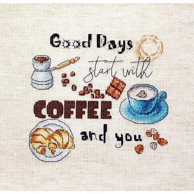 LetiStitch Coffee Time Counted Cross Stitch Kit