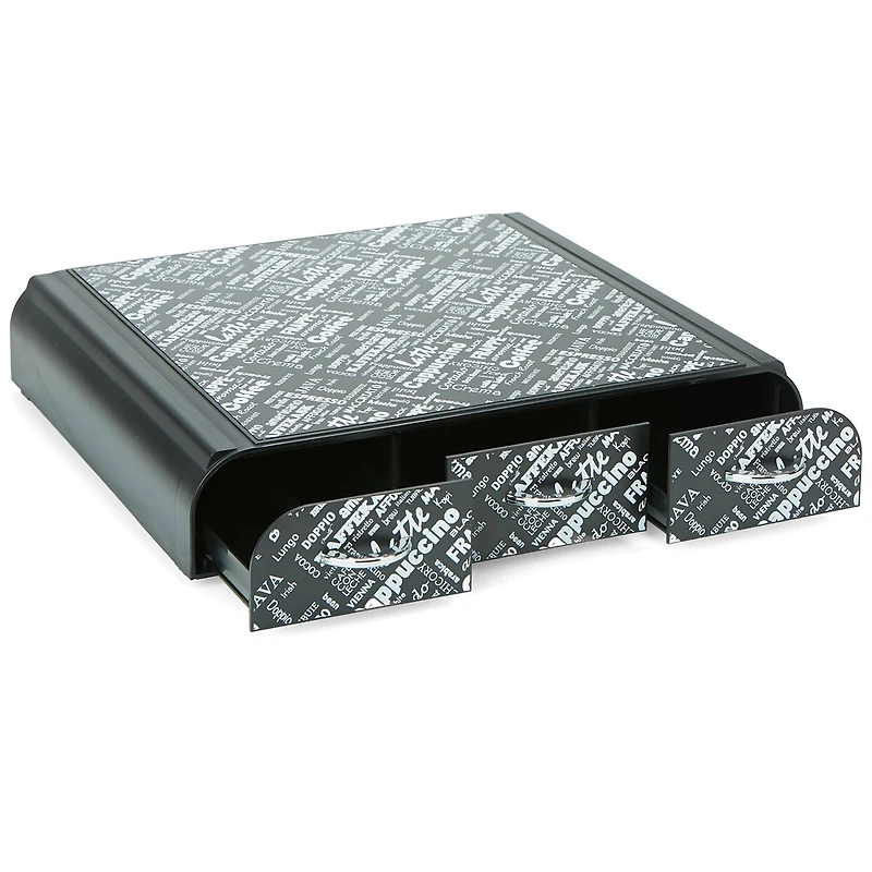 Mind Reader Black Print 36 Capacity Single Serve Coffee Pod Holder Drawer