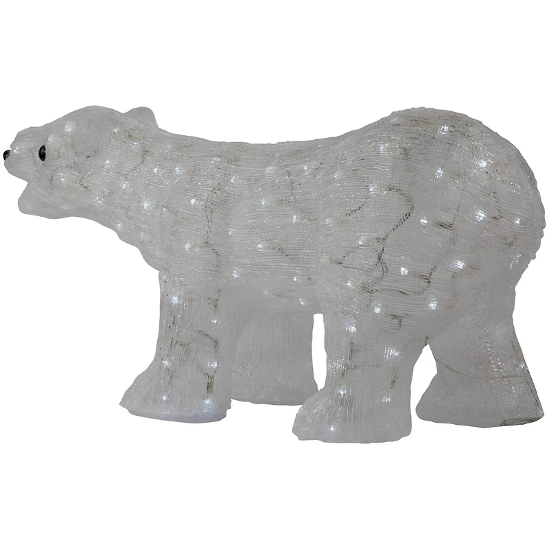 28" Lighted Commercial Grade Acrylic Polar Bear Christmas Display Decoration