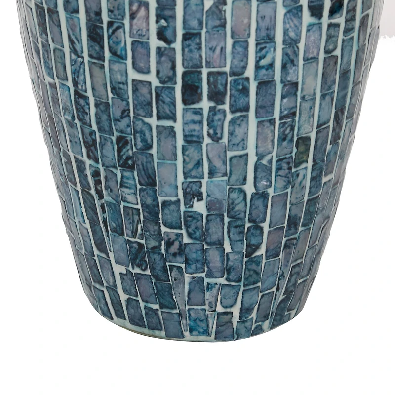 Blue Mother of Pearl Handmade Vase 8" x 8" x 19"