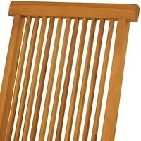 36" Brown Teak Wood Folding Outdoor Dining Chair Set