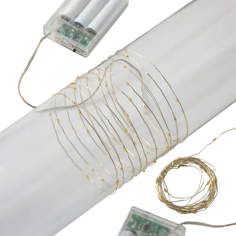 8 Packs: 2 ct. (16 total) Warm White LED String Lights with Silver Wire by Ashland®