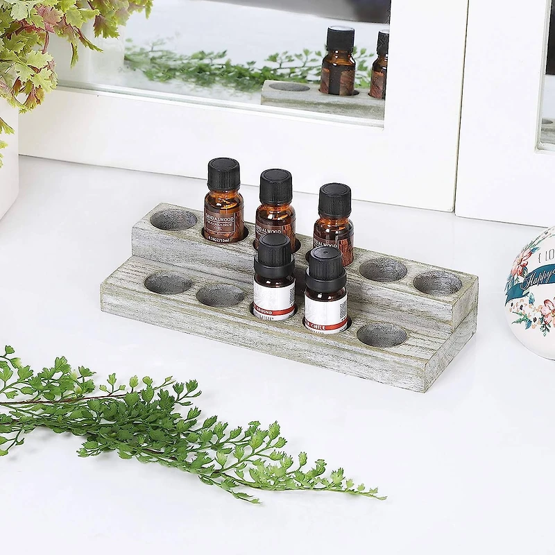 NEX™ Whitewash Essential Oils Storage Rack for 5, 10, 15, and 20mL Bottles, 2ct.