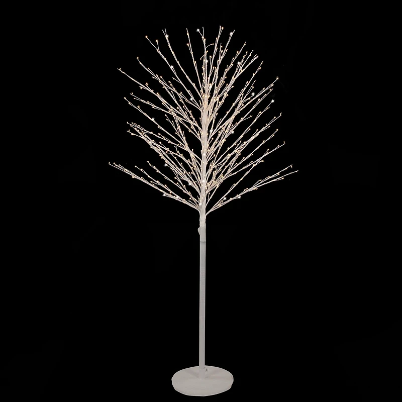 5ft. Pre-Lit White Twig Christmas Tree, Warm White LED Lights