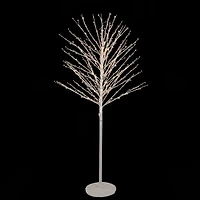 5ft. Pre-Lit White Twig Christmas Tree, Warm White LED Lights