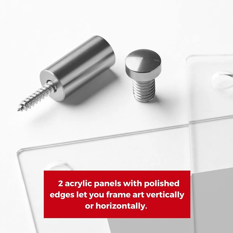 Cool Modern Frames 2 Pack Clear Acrylic Float Frame with Silver Hardware