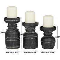 Black Traditional Candle Holder Set