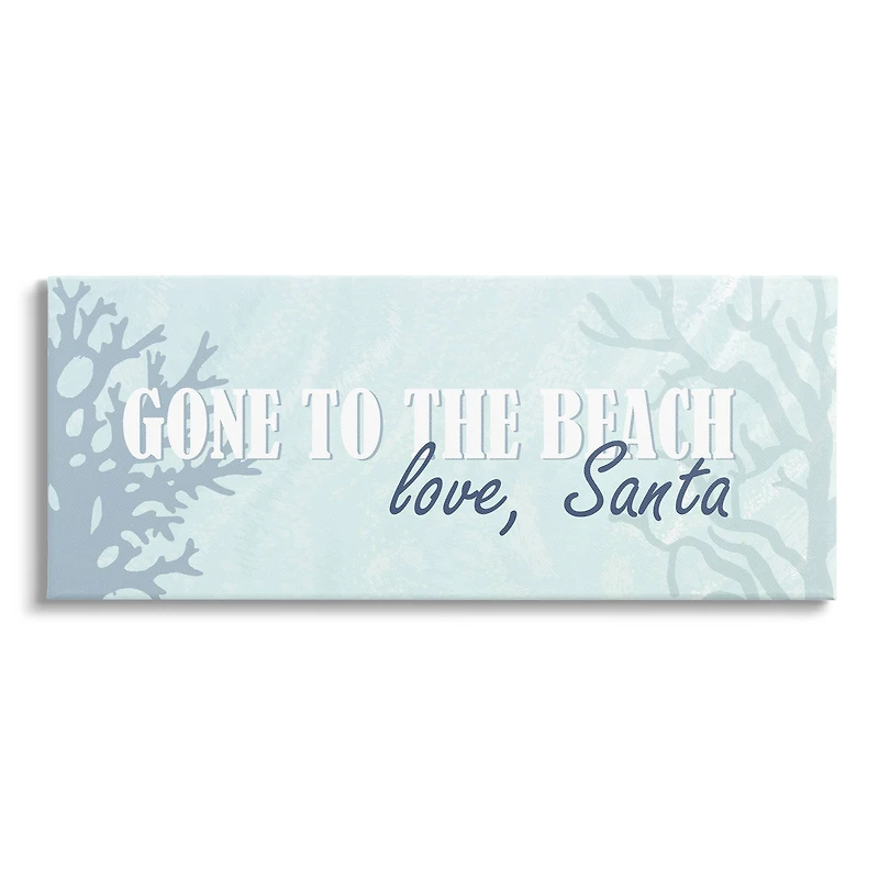 Stupell Industries Gone To Beach Love Santa Phrase Canvas Wall Art