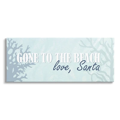 Stupell Industries Gone To Beach Love Santa Phrase Canvas Wall Art
