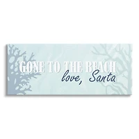 Stupell Industries Gone To Beach Love Santa Phrase Canvas Wall Art