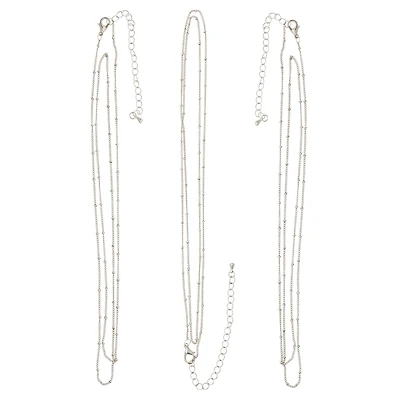 12 Packs: 3 ct. (36 total) 30" Rhodium Ball Chain Necklaces by Bead Landing™