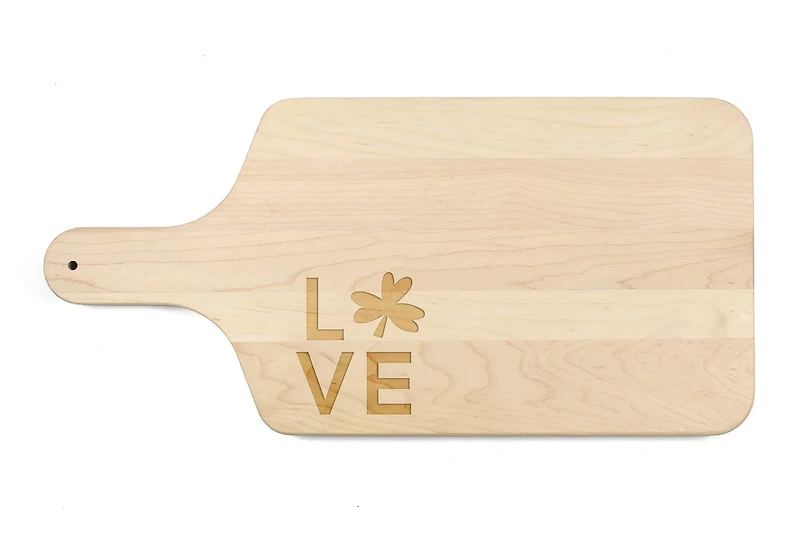 17" Love Clover Maple Paddle Cutting Board