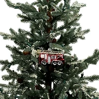 4.25" Red Glass Fire Truck Ornament by Ashland®