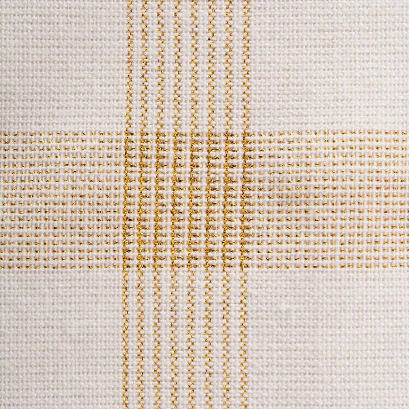 DII® 120" Gold Lurex Plaid Tablecloth