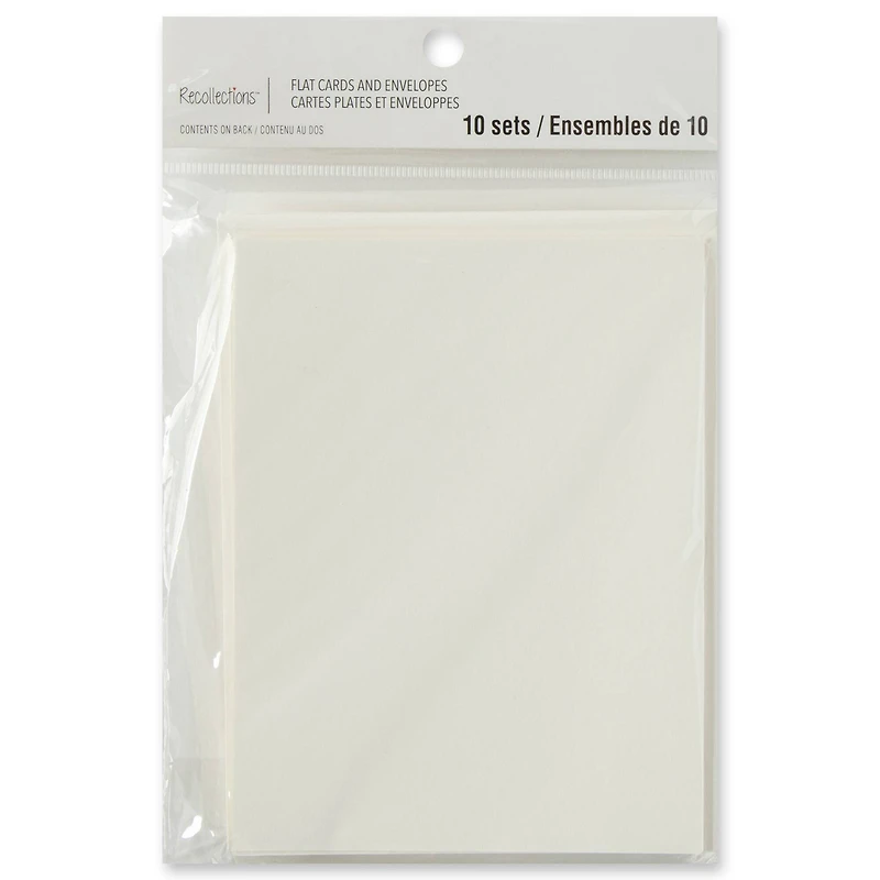 10 Sets of Ivory Flat Envelopes & Cards by Recollections™, 4.25" x 5.5"